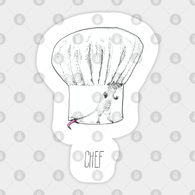 Chef's Hat with rat Sticker by Créa'RiBo